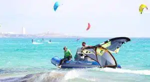 Rescue boats when offshore wind in Tarifa