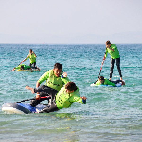 Stand Up Paddle classes, beach sport activity, Freeride Tarifa school in spain