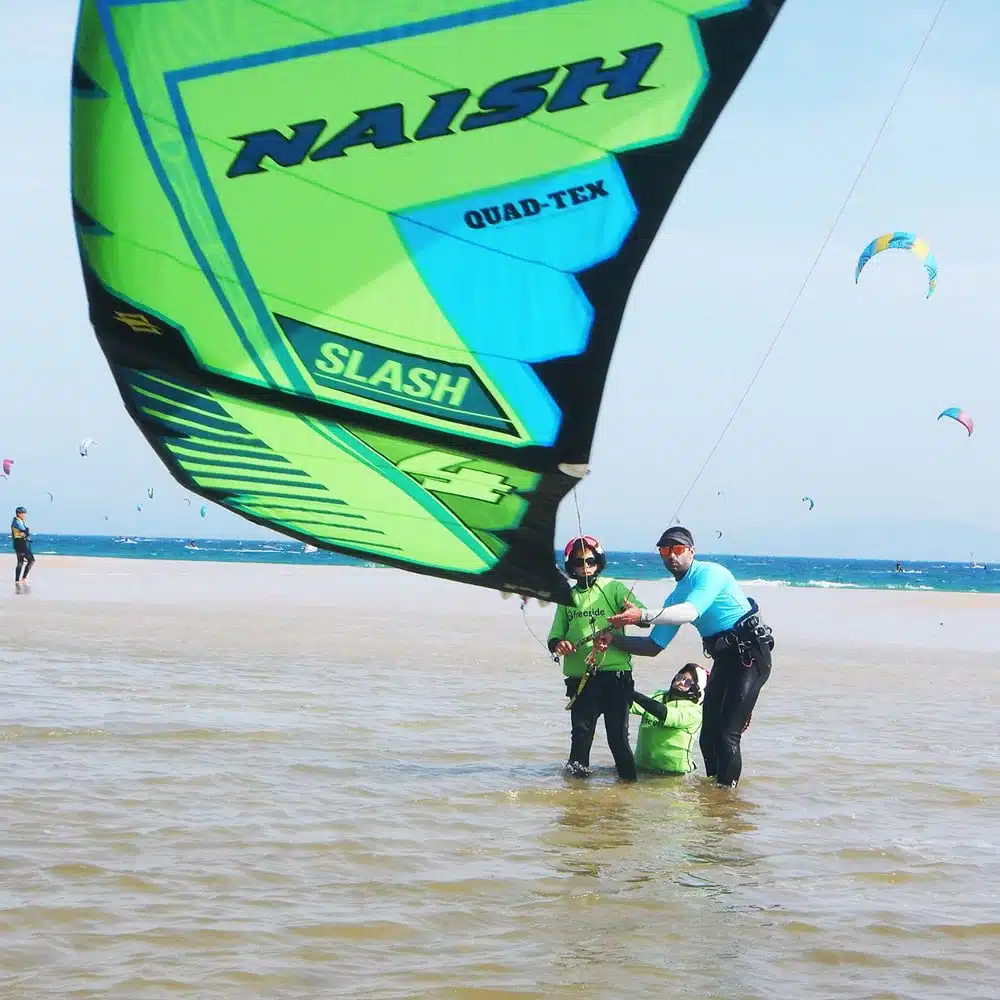 kitesurfing lesson, naish equipment