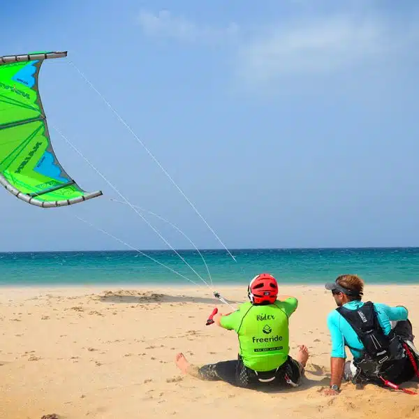 Kite control, control your direction. Kiteboarding in spain.