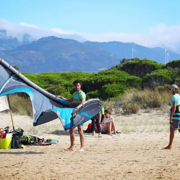 Beginner class, brand Naish equipment, kitesurfing in los lances beach Tarifa