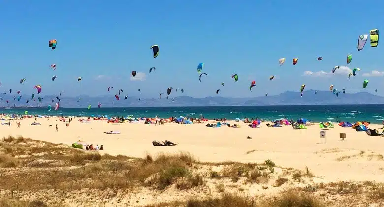 Kitesurf Los Lances beach in tarifa, the wind capital of Europe
