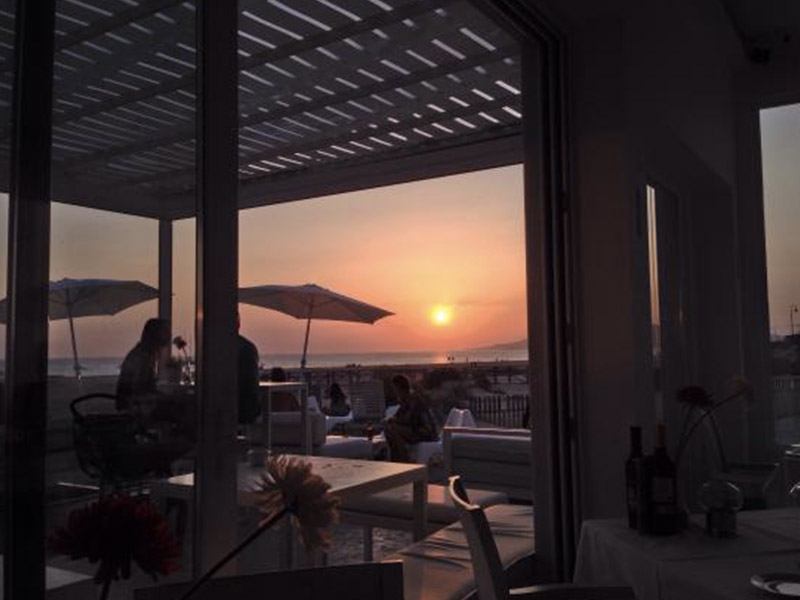 Beautiful Sunset at Lounge beach Bar in Tarifa