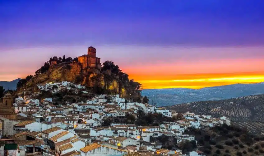 White village in sunset top places to visit in Andalusia