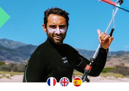 Kitesurfer on the beach in Tarifa