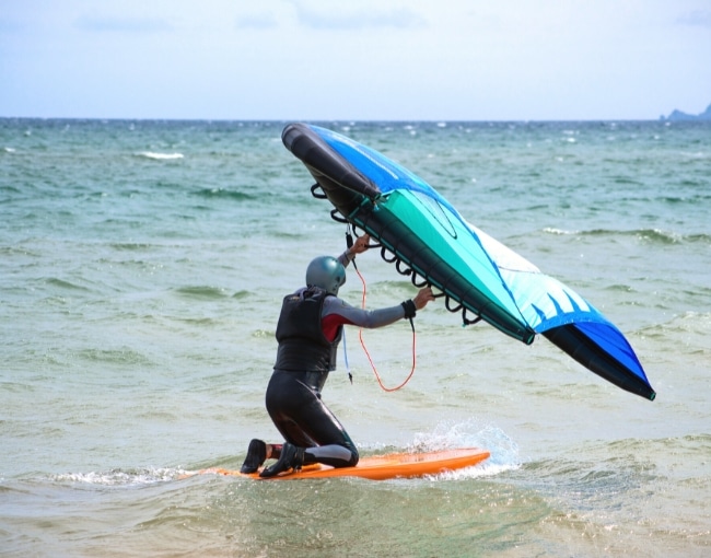 Intermediate Wingfoil course in Tarifa, learn all waterstart sequences and flying constantly the foil