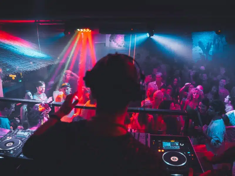 DJ elctro music in Cafe Del Mar club in Tarifa